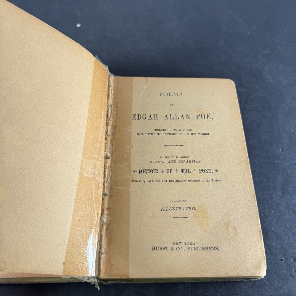 Edgar Allen Poe Arlington Edition Memoir Of The Poet 1882 Hardcover Book Poems - Picture 10 of 16